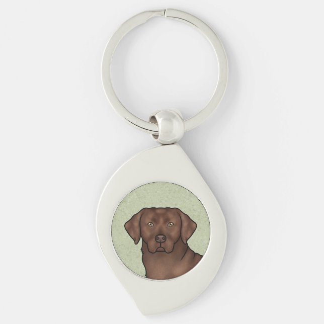 Schokolade Labrador Retriever Art Niedlicher Labra Schlüsselanhänger (Vorderseite)