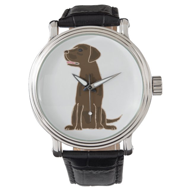 Schokolade Labrador Retriever Art Watch Armbanduhr (Vorderseite)