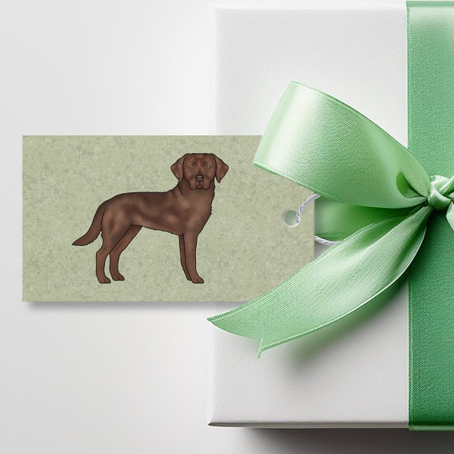 Schokolade Labrador Retriever Braun Labrador Grün Geschenkanhänger (Von Creator hochgeladen)