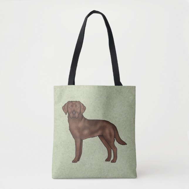 Schokolade Labrador Retriever Braun Labrador Grün Tasche (Vorderseite)
