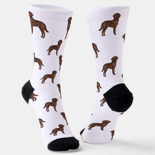 Schokolade Labrador Retriever Brown Dog Muster Socken (Gewinkelt)