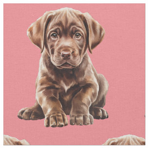 Schokolade Labrador Retriever Dog Fabric Stoff