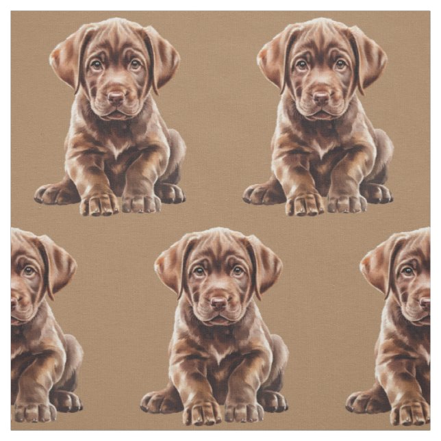 Schokolade Labrador Retriever Dog Fabric Stoff (Muster)