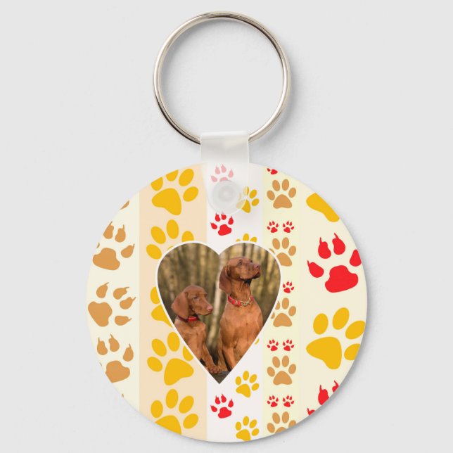 Schokolade Labrador Retriever Dog Hearts Paw Print Schlüsselanhänger (Vorderseite)