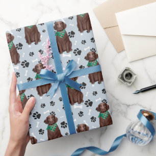 Schokolade Labrador Retriever Dog Paw Print Geschenkpapier