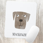 Schokolade Labrador Retriever Dog Personalisiert Mousepad<br><div class="desc">Ein lustiger Schokolade Labrador Retriever Hund zum Lächeln. Ändern oder entfernen Sie den Namen,  der angepasst werden soll. Originelle Kunst von Nic Squirrell.</div>
