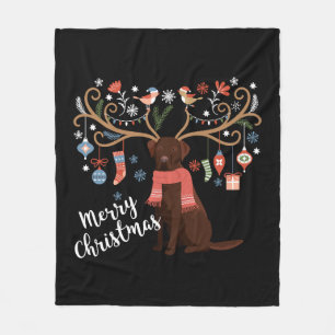 Schokolade Labrador Retriever Dog Weihnachten Fleecedecke