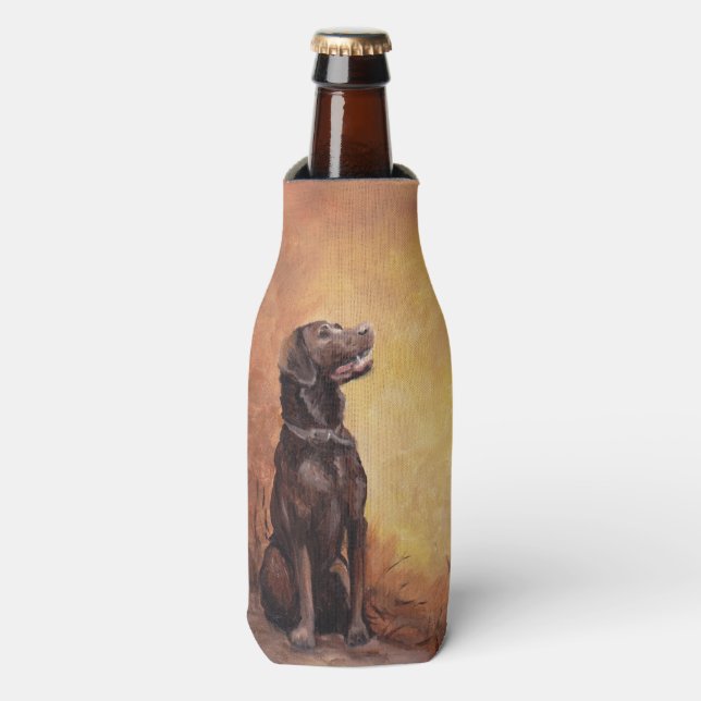 Schokolade Labrador Retriever Flasche Cooler Flaschenkühler (Flaschenvorderseite)