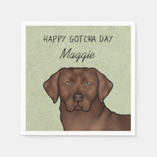 Schokolade Labrador Retriever Happy Gotcha Day Serviette