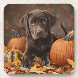 Schokolade Labrador Retriever Herbst Getränkeuntersetzer