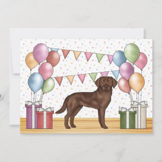 Schokolade Labrador Retriever Hund farbenfroh Gebu Einladung