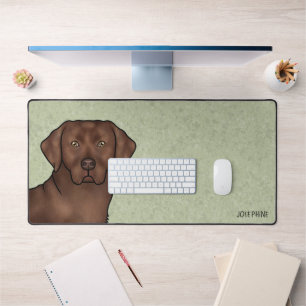 Schokolade Labrador Retriever Labrador Hund mit Na Schreibtischunterlage
