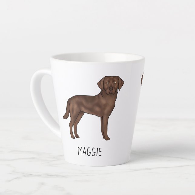 Schokolade Labrador Retriever Niedlicher Labrador  Milchtasse (Linke Ecke)