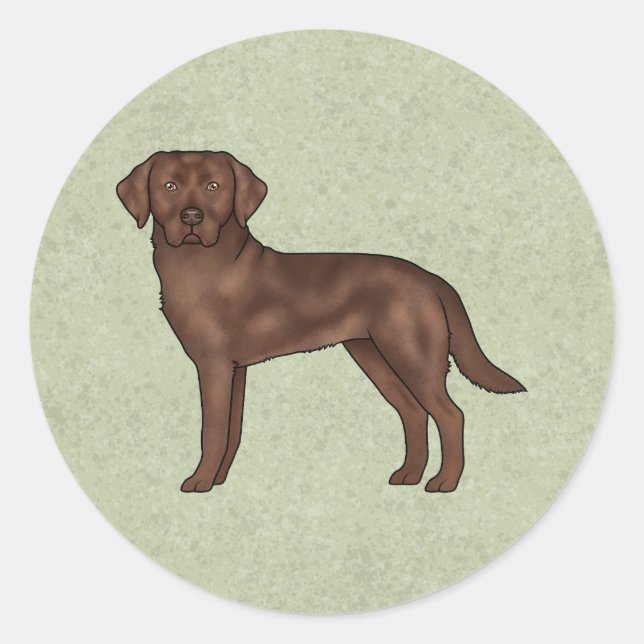 Schokolade Labrador Retriever Niedlicher Labrador  Runder Aufkleber (Vorderseite)