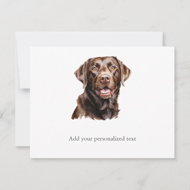 Schokolade Labrador Retriever Note Card Mitteilungskarte (Vorderseite)