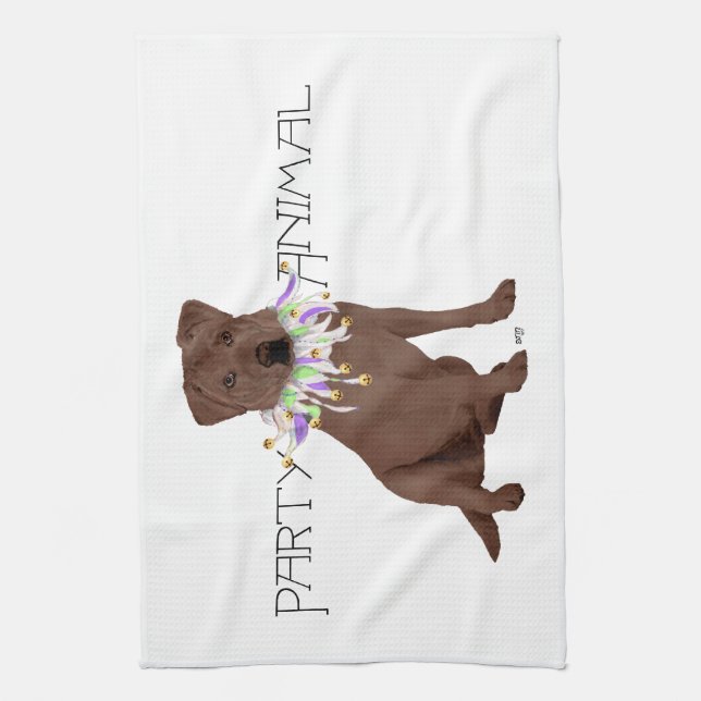 Schokolade Labrador Retriever Party Geschirrtuch (Vertikal)