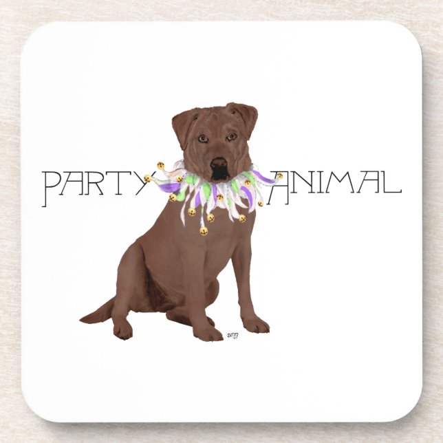 Schokolade Labrador Retriever Party Getränkeuntersetzer (Vorderseite)