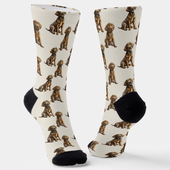 Schokolade Labrador Retriever Puppy Dog Muster Socken (Gewinkelt)