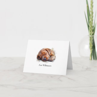 Schokolade Labrador Retriever Puppy Note Card Dankeskarte