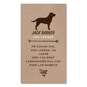 Schokolade Labrador Retriever Silhouette Magnetische Visitenkarte