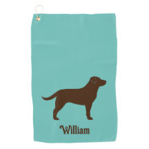 Schokolade Labrador Retriever Silhouette mit Name