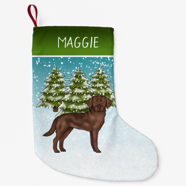 Schokolade Labrador Retriever Weihnachtszeit Indiv Kleiner Weihnachtsstrumpf (Vorderseite)