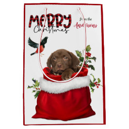 Schokolade Labrador Retriever Welpenhund Weihnacht Mittlere Geschenktüte