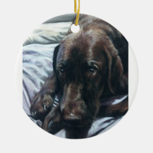 Schokolade Labrador Schlafen Keramik Ornament