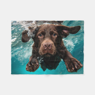 Schokolade Labrador Schwimmen unter Wasser Fleecedecke