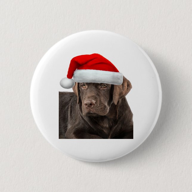 Schokolade Labrador Shirt Labrador Retriever Dog C Button (Vorderseite)