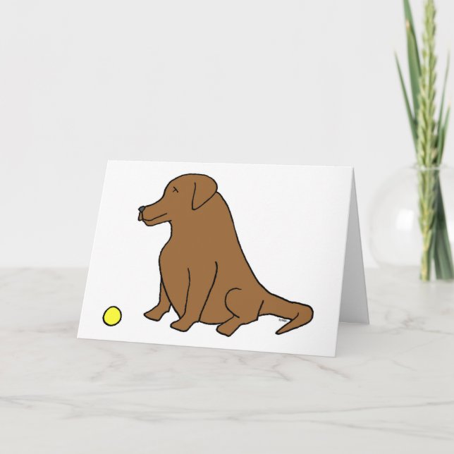 Schokolade Labrador "Sit. Bleibe. Haben Sie einen  Karte (Vorderseite)