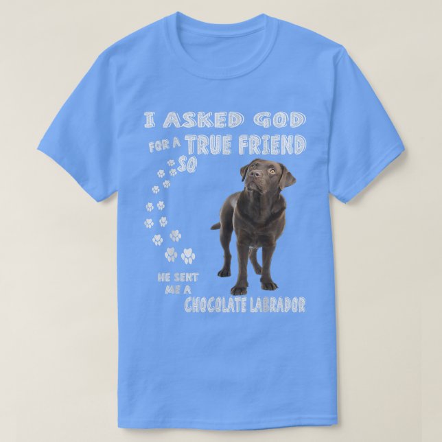 Schokolade Labrador Sprichwort Mama Vater Print, L T-Shirt (Design vorne)