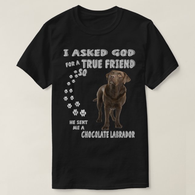 Schokolade Labrador Sprichwort Mama Vater Print, L T-Shirt (Design vorne)