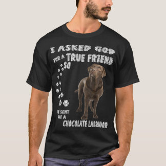 Schokolade Labrador Sprichwort Mama Vater Print, L T-Shirt