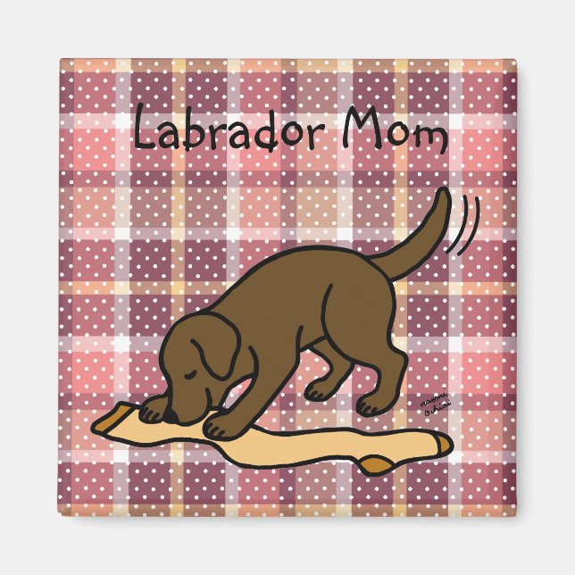 Schokolade Labrador Strumpf Magnet (Vorne)