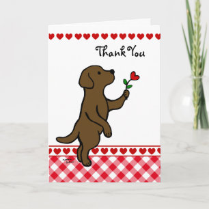 Schokolade Labrador Tiny Heart Blume Cartoon Dankeskarte