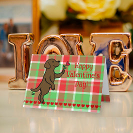 Schokolade Labrador Tiny Heart Blume Valentine Feiertagskarte
