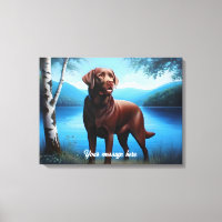 Schokolade Labrador und Blauer See