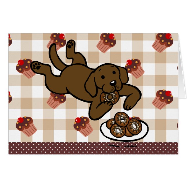 Schokolade Labrador und Krapfen! (Vorderseite (Horizontal))