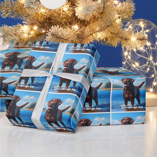 Schokolade Labrador und See Geschenkpapier (Feiertage)