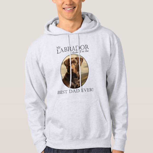 Schokolade Labrador Vater Hoodie (Vorderseite)