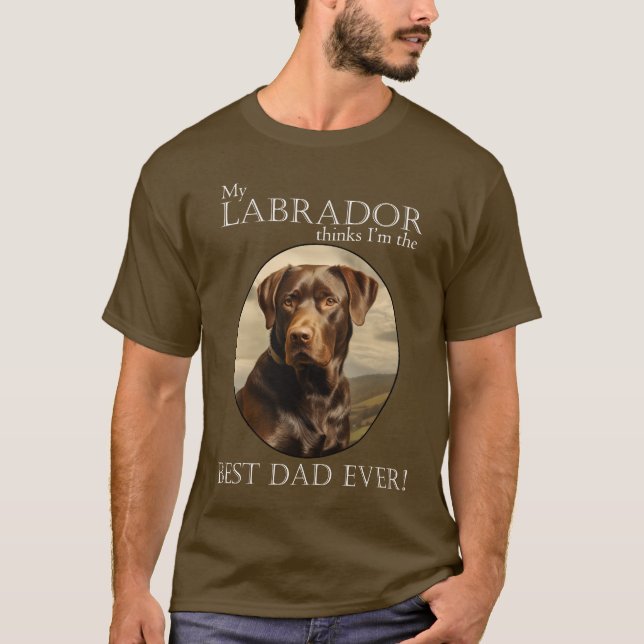 Schokolade Labrador Vater T-Shirt (Vorderseite)