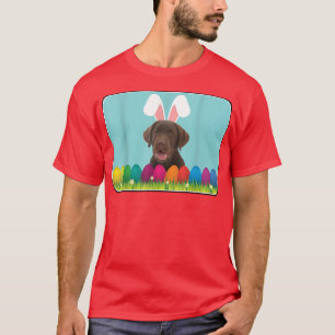 Schokolade Labrador w Bunny Oars  T-Shirt