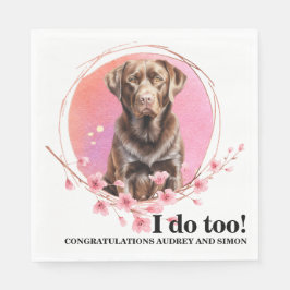 Schokolade Labrador Wedding Dog Foto Napkins Serviette