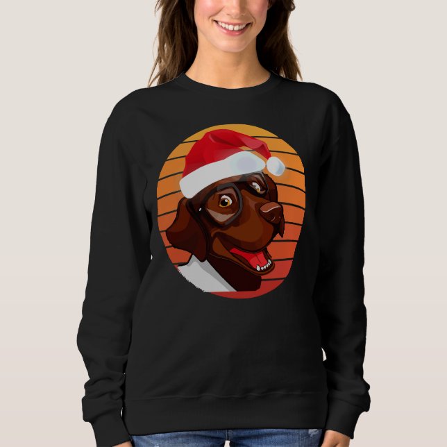 Schokolade Labrador Weihnachten Sweatshirt (Vorderseite)