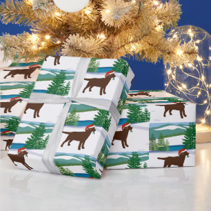 Schokolade Labrador Weihnachtsansicht Geschenkpapier
