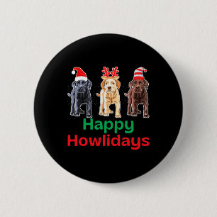 Schokolade-Labrador-Weihnachtsfeier Button