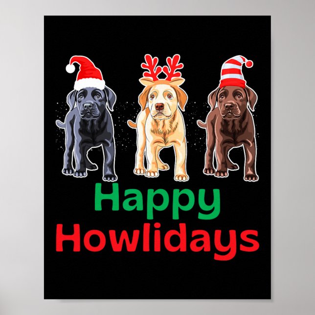 Schokolade-Labrador-Weihnachtsfeier Poster (Vorne)