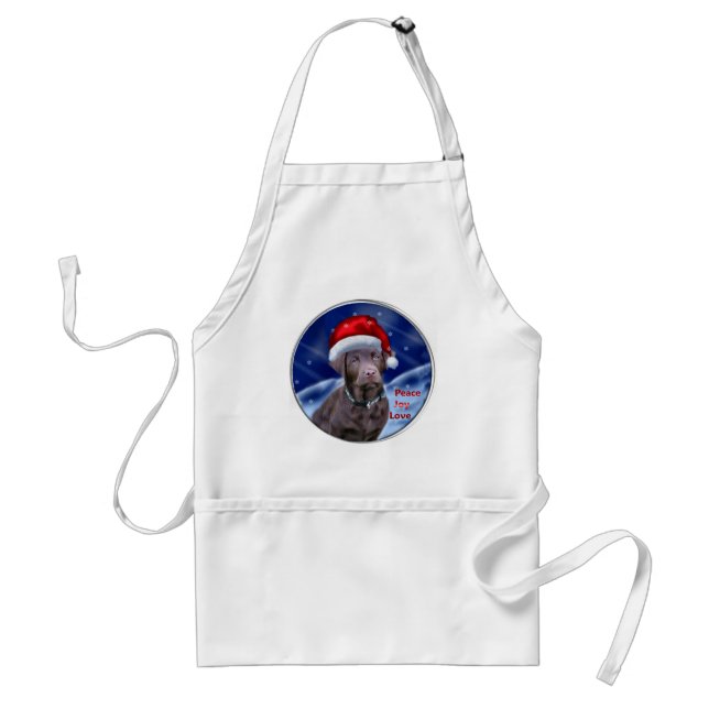 Schokolade Labrador Weihnachtsgeschenke Schürze (Vorne)