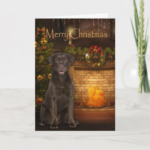 Schokolade Labrador Weihnachtskarte Feiertagskarte